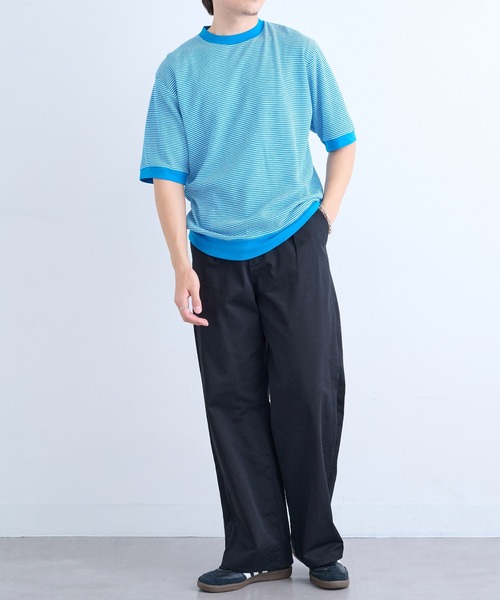 Healthknit(ヘルスニット)の「【Healthknit】26SS Basic Waffle Ribbed-Hem Crewneck S/S 633S(Tシャツ/カットソー・メンズ・ロイヤルブルー/ブラック系1/ブラック・M/XL/L)」の18枚目の写真