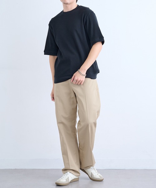 Healthknit(ヘルスニット)の「【Healthknit】26SS Basic Waffle Ribbed-Hem Crewneck S/S 633S(Tシャツ/カットソー・メンズ・ロイヤルブルー/ブラック系1/ブラック・M/XL/L)」の7枚目の写真