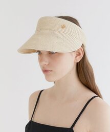HALDEN(�n���f��)��basic logo pendant raffia sun visor (C009_ivory)(�T���o�C�U�[)