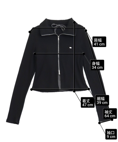 ANAP(アナップ)の「ホルターキャミ ドッキング Wジップ リブトップス(Tシャツ/カットソー・レディース・ホワイト/ブラック/ライトブルー・F)」の17枚目の写真