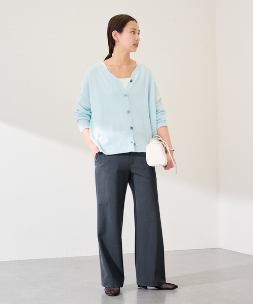 FRAMeWORK（フレームワーク）の「TWポプリンストレートパンツ（スラックス・レディース・ネイビー/グレー・40/38/36）」の3枚目の写真