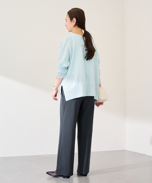 FRAMeWORK（フレームワーク）の「TWポプリンストレートパンツ（スラックス・レディース・ネイビー/グレー・40/38/36）」の4枚目の写真