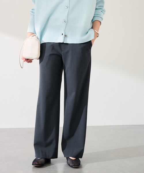FRAMeWORK（フレームワーク）の「TWポプリンストレートパンツ（スラックス・レディース・ネイビー/グレー・40/38/36）」の5枚目の写真