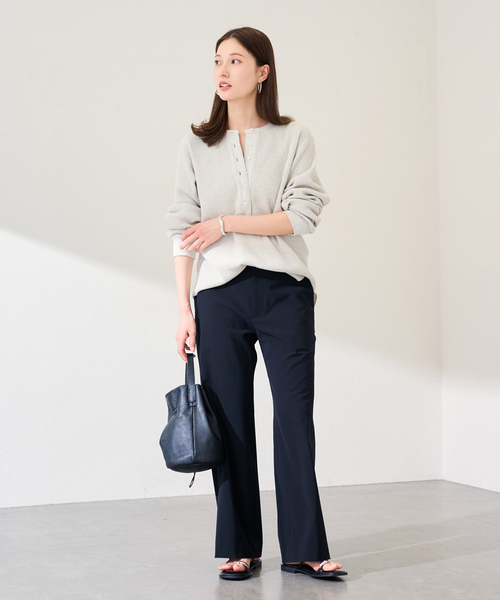 FRAMeWORK（フレームワーク）の「TWポプリンストレートパンツ（スラックス・レディース・ネイビー/グレー・40/38/36）」の12枚目の写真