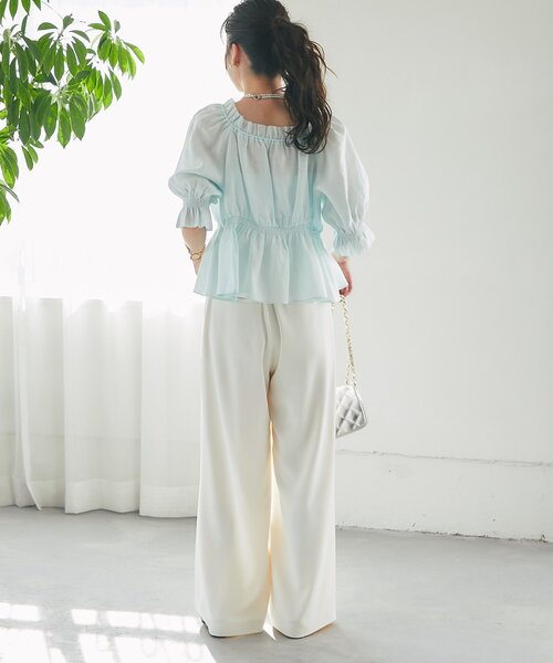 セール】シャーリングギャザーブラウス（シャツ/ブラウス）｜La