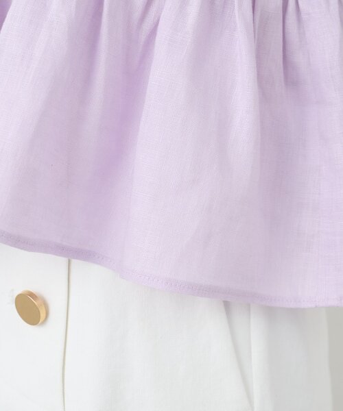 La boutique BonBon(ラブティックボンボン)の「【雨に日にもおすすめ】シャーリングギャザーブラウス(シャツ/ブラウス・レディース・ホワイト/ミント/バイオレット/ネイビー・FREE)」の21枚目の写真