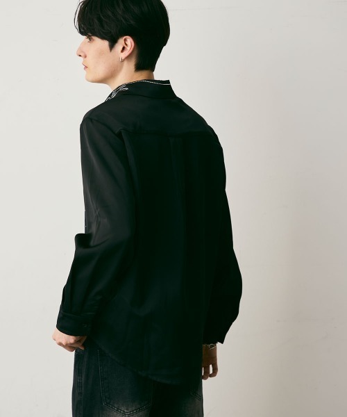 Shoowtime(ショウタイム)の「Shiny Stone Glitter Long-Sleeve Shirt / シャイニーストーンラメ長袖シャツ(シャツ/ブラウス・メンズ・ブラック・MEDIUM/LARGE)」の10枚目の写真