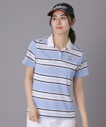 adabat（アダバット）の「【ADABAT NAVY】ランダムボーダー半袖ポロシャツ（ポロシャツ）」