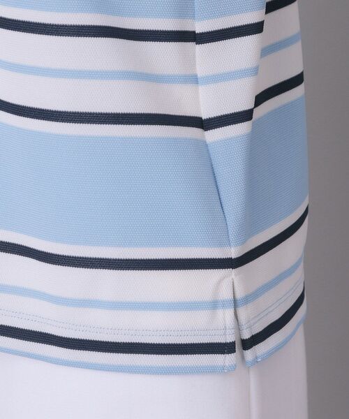 adabat(アダバット)の「【ADABAT NAVY】UVカット ランダムボーダー半袖ポロシャツ(ポロシャツ・レディース・ブルー系5/サックスブルー系・38/40/42)」の21枚目の写真