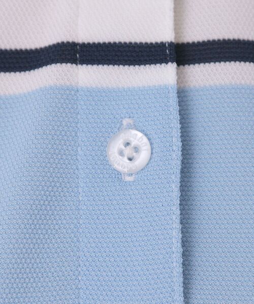 adabat(アダバット)の「【ADABAT NAVY】UVカット ランダムボーダー半袖ポロシャツ(ポロシャツ・レディース・ブルー系5/サックスブルー系・38/40/42)」の22枚目の写真