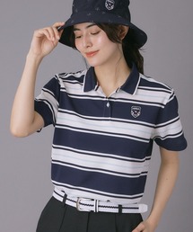adabat | 【ADABAT NAVY】UVカット ランダムボーダー半袖ポロシャツ(ポロシャツ)