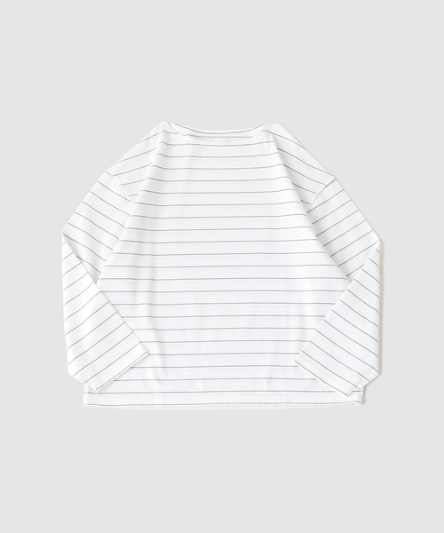 SEEALL（シーオール）の「SEEALL / シーオール EXTRAOVER LS T-SHIRTS（Tシャツ/カットソー・メンズ・ブラック/ホワイト・3/2）」の2枚目の写真