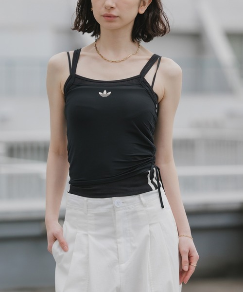 adidas(アディダス)の「adidas/アディダス トレフォイルロゴ ダブルレイヤータンクトップ 2026年春夏(タンクトップ・レディース・ブラック・S/M/L)」の1枚目の写真