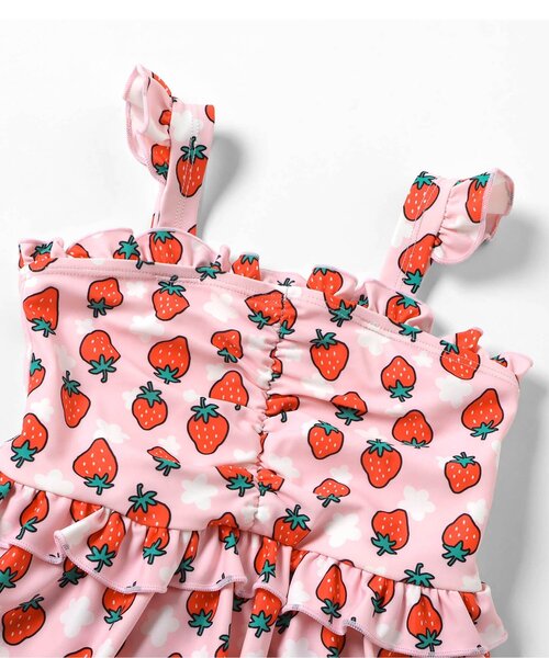 BREEZE（ブリーズ）の「【UVカット】総柄メロウフリルワンピース水着（水着・キッズ・ピンク/オフホワイト・80/90/100/110/120/130/140）」の13枚目の写真