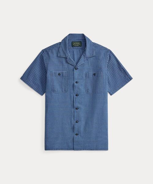 セール】クラシック フィット インディゴ チェックド シャツ（シャツ