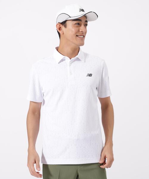 New Balance Golf（ニューバランスゴルフ）の「リフレクト・オーバーラップロゴ 半袖 カラーシャツ (MENS)（ポロシャツ・メンズ・ブラック/ホワイト/パープル・LARGE/MEDIUM/X-LARGE/XX-LARGE）」の2枚目の写真