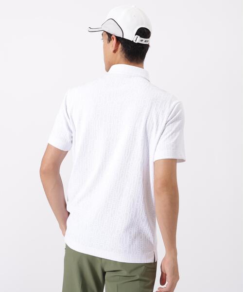 New Balance Golf（ニューバランスゴルフ）の「リフレクト・オーバーラップロゴ 半袖 カラーシャツ (MENS)（ポロシャツ・メンズ・ブラック/ホワイト/パープル・LARGE/MEDIUM/X-LARGE/XX-LARGE）」の8枚目の写真