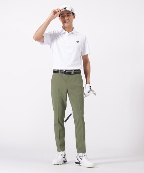New Balance Golf（ニューバランスゴルフ）の「リフレクト・オーバーラップロゴ 半袖 カラーシャツ (MENS)（ポロシャツ・メンズ・ブラック/ホワイト/パープル・LARGE/MEDIUM/X-LARGE/XX-LARGE）」の9枚目の写真