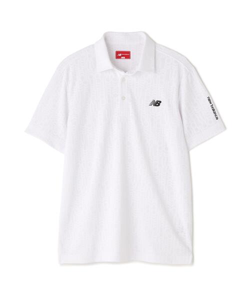 New Balance Golf（ニューバランスゴルフ）の「リフレクト・オーバーラップロゴ 半袖 カラーシャツ (MENS)（ポロシャツ・メンズ・ブラック/ホワイト/パープル・LARGE/MEDIUM/X-LARGE/XX-LARGE）」の10枚目の写真