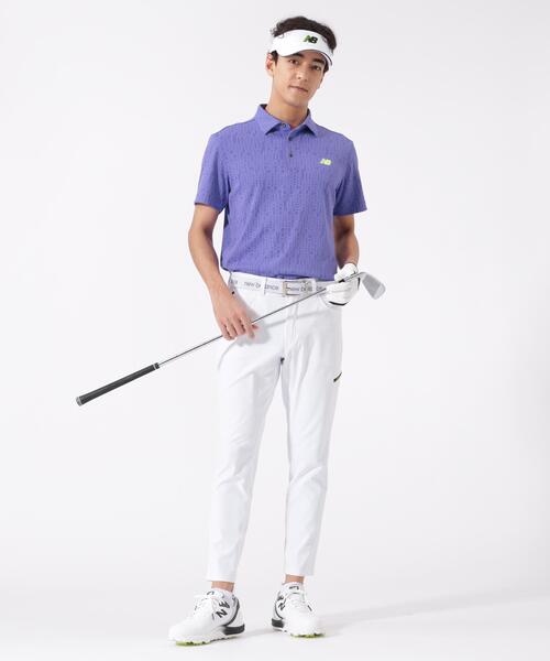 New Balance Golf（ニューバランスゴルフ）の「リフレクト・オーバーラップロゴ 半袖 カラーシャツ (MENS)（ポロシャツ・メンズ・ブラック/ホワイト/パープル・LARGE/MEDIUM/X-LARGE/XX-LARGE）」の12枚目の写真