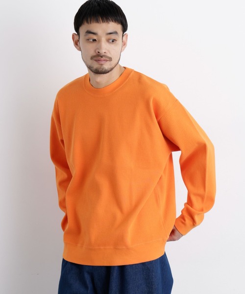 NANO universe(ナノユニバース)の「コットンサーマルクルーネックプルオーバー(Tシャツ/カットソー・メンズ・トップグレー/オレンジ/チャコール・M/L)」の11枚目の写真