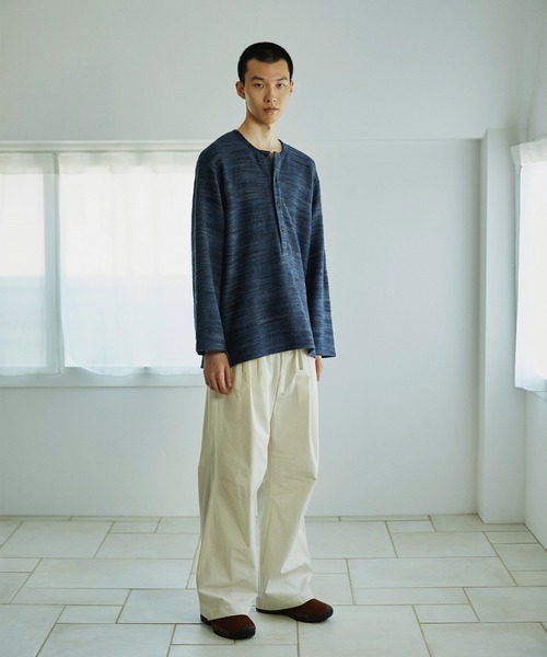 MATSUFUJI(マツフジ)の「【MATSUFUJI/マツフジ】Striped Wide Trousers(その他パンツ・メンズ・ブラック/オフホワイト・3/2)」の3枚目の写真
