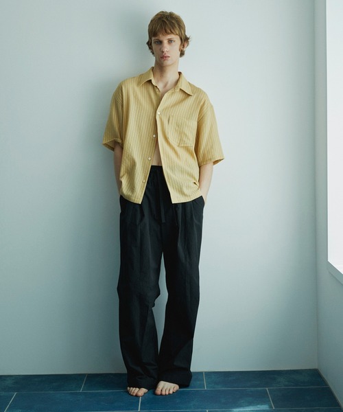 MATSUFUJI(マツフジ)の「【MATSUFUJI/マツフジ】Striped Wide Trousers(その他パンツ・メンズ・ブラック/オフホワイト・3/2)」の4枚目の写真