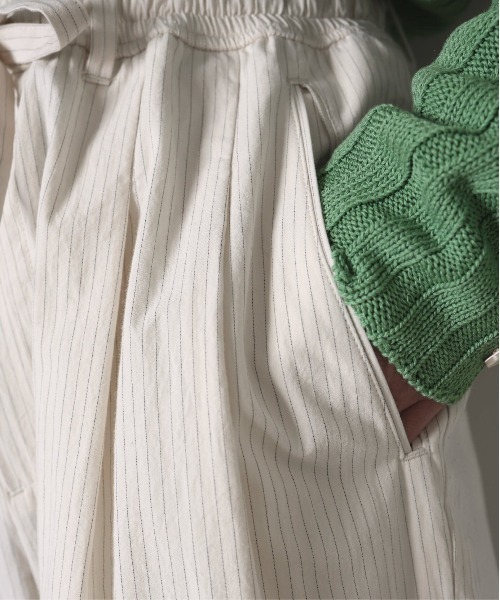 MATSUFUJI(マツフジ)の「【MATSUFUJI/マツフジ】Striped Wide Trousers(その他パンツ・メンズ・ブラック/オフホワイト・3/2)」の7枚目の写真