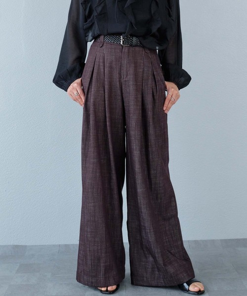 murea（ミュレア）の「ベルト付き ワイドタックパンツ（その他パンツ・レディース・ブラウン/ブラック/ブルー・M/S）」の17枚目の写真