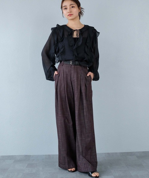 murea（ミュレア）の「ベルト付き ワイドタックパンツ（その他パンツ・レディース・ブラウン/ブラック/ブルー・M/S）」の21枚目の写真