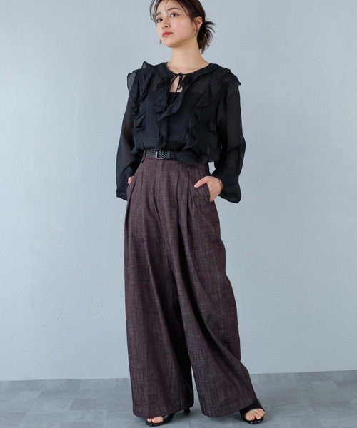 murea（ミュレア）の「ベルト付き ワイドタックパンツ（その他パンツ・レディース・ブラウン/ブラック/ブルー・M/S）」の20枚目の写真