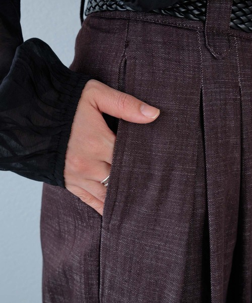 murea（ミュレア）の「ベルト付き ワイドタックパンツ（その他パンツ・レディース・ブラウン/ブラック/ブルー・M/S）」の9枚目の写真
