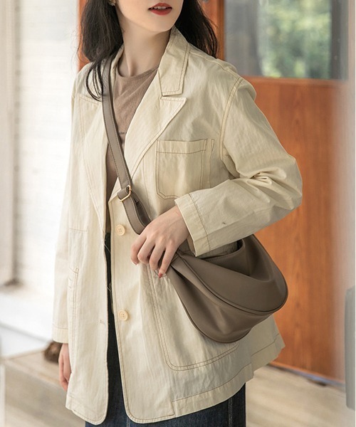 Fun & Daily(ファンアンドデイリー)の「Half Moon Shoulder Bag / Body Bag(ショルダーバッグ・レディース・ブラック/グリーン/ベージュ・FREE)」の19枚目の写真