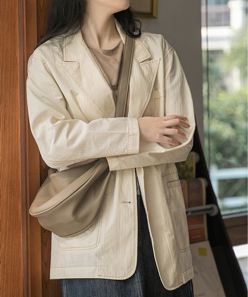 Fun & Daily(ファンアンドデイリー)の「Half Moon Shoulder Bag / Body Bag(ショルダーバッグ・レディース・ブラック/グリーン/ベージュ・FREE)」の17枚目の写真
