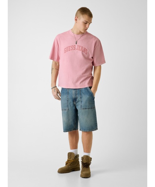 GUESS JEANS(ゲスジーンズ)の「GUESS JEANS BOXY Tee Tシャツ ロゴTシャツ(Tシャツ/カットソー・メンズ・ブラック/グリーン/ピンク・LARGE/MEDIUM/XX-LARGE/X-LARGE/SMALL)」の10枚目の写真
