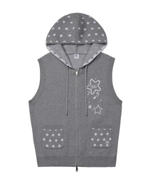 VENHIT（ベンヒット）の「MILKY WAY ニットベストフードジップアップ_グレー（ベスト）」
