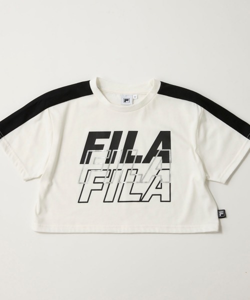 FILA(フィラ)の「【FILA:フィラ】キッズロゴショート丈半袖Tシャツ(Tシャツ/カットソー・キッズ・レモンイエロー/オフホワイト/ブラック・120/130/140/150/160/110)」の2枚目の写真