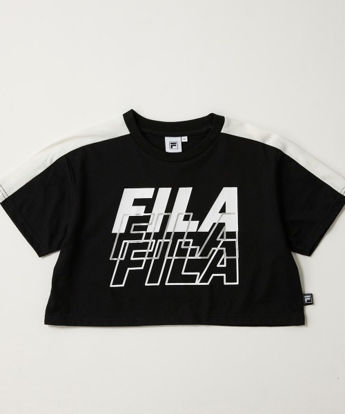 FILA(フィラ)の「【FILA:フィラ】キッズロゴショート丈半袖Tシャツ(Tシャツ/カットソー・キッズ・レモンイエロー/オフホワイト/ブラック・120/130/140/150/160/110)」の1枚目の写真