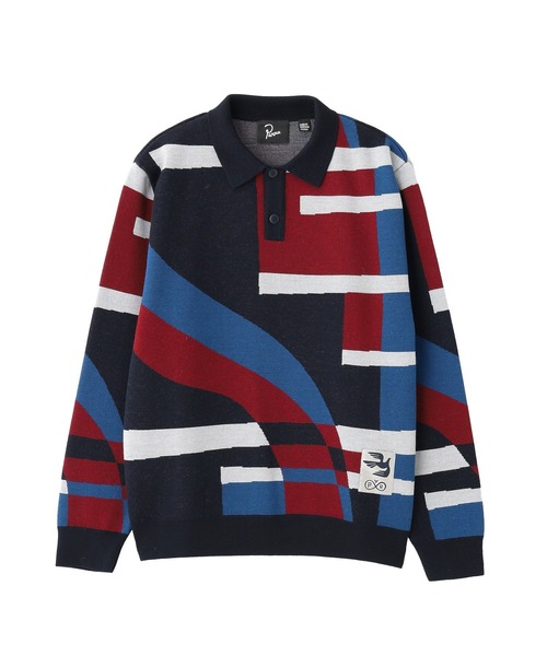 By Parra(バイパラ)の「PARRA Vertical forest knitted polo 54240(ニット/セーター・メンズ・マルチ・M)」の1枚目の写真