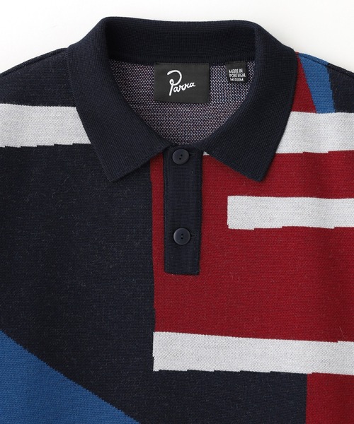 By Parra(バイパラ)の「PARRA Vertical forest knitted polo 54240(ニット/セーター・メンズ・マルチ・M)」の3枚目の写真