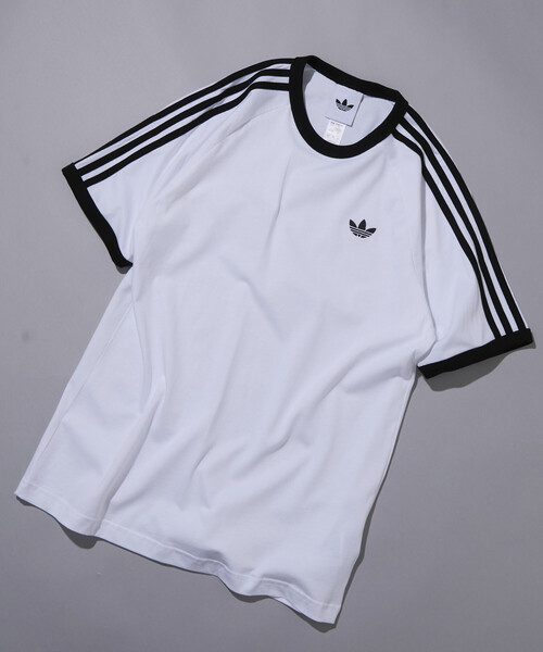 FREAK'S STORE(フリークスストア)の「限定展開 adidas/アディダス メンズ・オリジナルス スリーストライプ Tシャツ(Tシャツ/カットソー・メンズ・ネイビー/ホワイト/ブラック・LARGE/SMALL/X-LARGE/MEDIUM)」の5枚目の写真