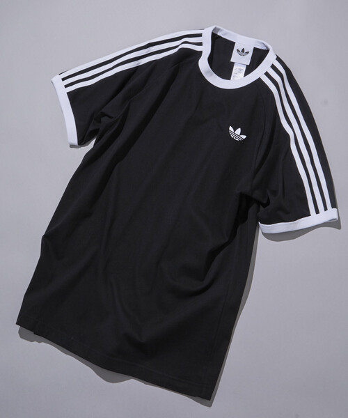 FREAK'S STORE(フリークスストア)の「限定展開 adidas/アディダス メンズ・オリジナルス スリーストライプ Tシャツ(Tシャツ/カットソー・メンズ・ネイビー/ホワイト/ブラック・LARGE/SMALL/X-LARGE/MEDIUM)」の6枚目の写真