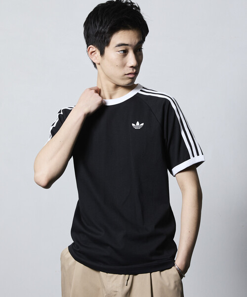 FREAK'S STORE(フリークスストア)の「限定展開 adidas/アディダス メンズ・オリジナルス スリーストライプ Tシャツ(Tシャツ/カットソー・メンズ・ネイビー/ホワイト/ブラック・LARGE/SMALL/X-LARGE/MEDIUM)」の21枚目の写真