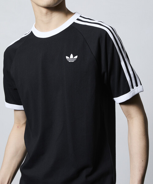 FREAK'S STORE(フリークスストア)の「限定展開 adidas/アディダス メンズ・オリジナルス スリーストライプ Tシャツ(Tシャツ/カットソー・メンズ・ネイビー/ホワイト/ブラック・LARGE/SMALL/X-LARGE/MEDIUM)」の4枚目の写真