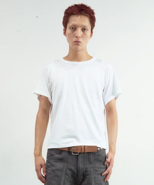 NVRFRGT（ネヴァーフォーゲット）の「【NVRFRGT】PANELLED HALF SLEEVE T-SHIRT（Tシャツ/カットソー・メンズ・ホワイト/ブラック/チャコールグレー・2/3）」の2枚目の写真