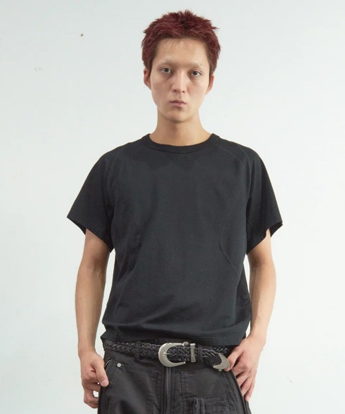 NVRFRGT（ネヴァーフォーゲット）の「【NVRFRGT】PANELLED HALF SLEEVE T-SHIRT（Tシャツ/カットソー・メンズ・ホワイト/ブラック/チャコールグレー・2/3）」の3枚目の写真