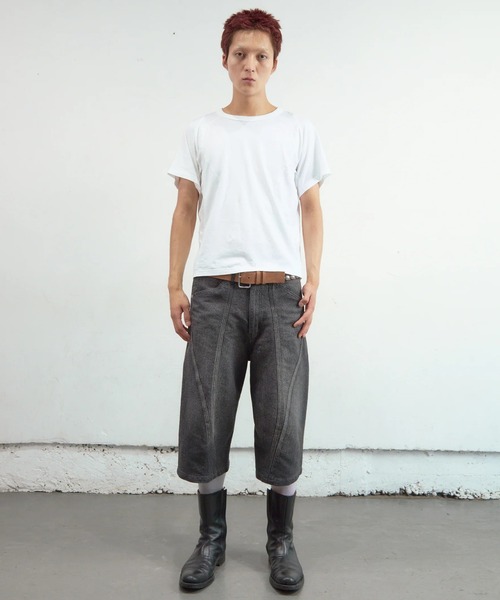NVRFRGT（ネヴァーフォーゲット）の「【NVRFRGT】PANELLED HALF SLEEVE T-SHIRT（Tシャツ/カットソー・メンズ・ホワイト/ブラック/チャコールグレー・2/3）」の10枚目の写真