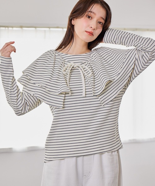 studio CLIP（スタディオクリップ）の「マルチWAYフリル付きプルオーバー（Tシャツ/カットソー・レディース・その他1/その他3/その他2・FREE）」の21枚目の写真