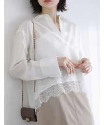 La TOTALITE | 【洗える】レーストリミングシャツ(シャツ/ブラウス)