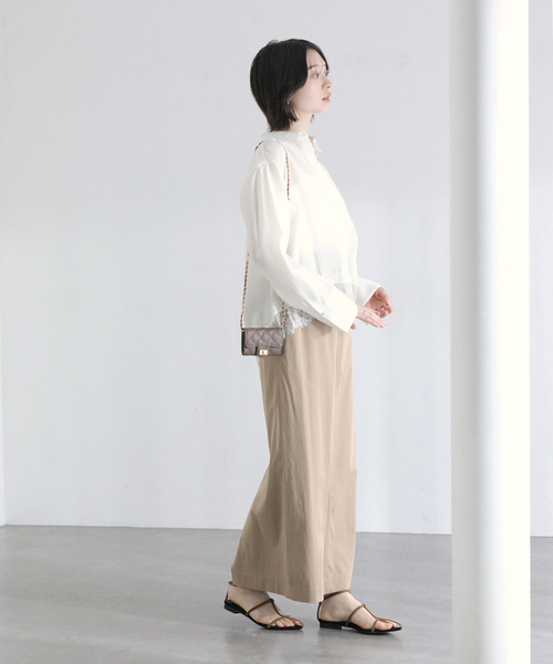 La TOTALITE（ラトータリテ）の「【洗える】レーストリミングシャツ（シャツ/ブラウス・レディース・ホワイト/ネイビー/ベージュ・FREE）」の21枚目の写真